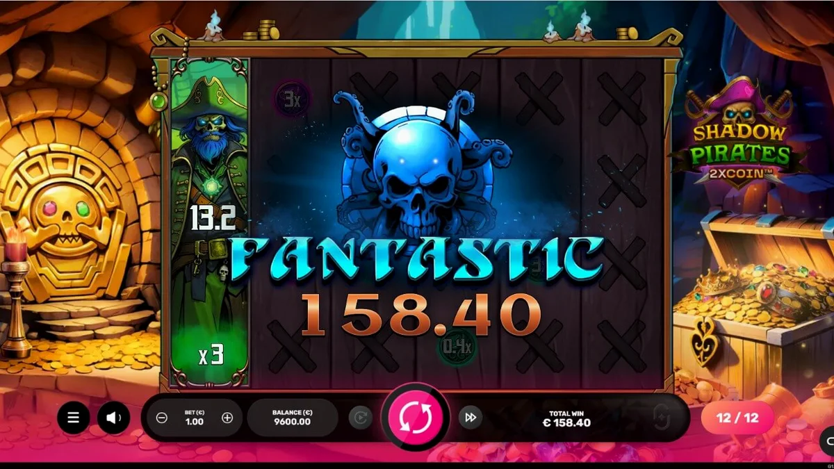 Tampilan visual slot Shadow Pirates dengan tema bajak laut hantu dan suasana malam yang mencekam.