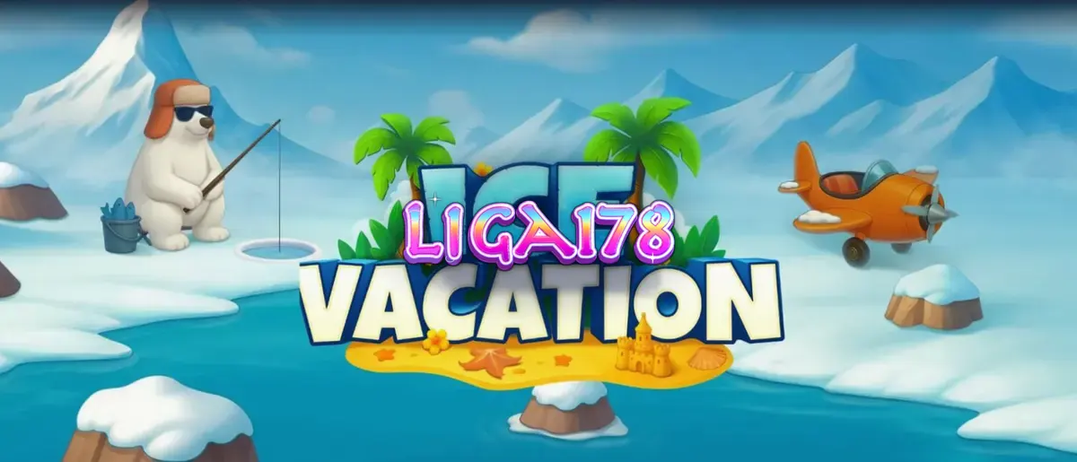 Tampilan visual slot Ice Vacation dengan karakter penguin dan beruang kutub
